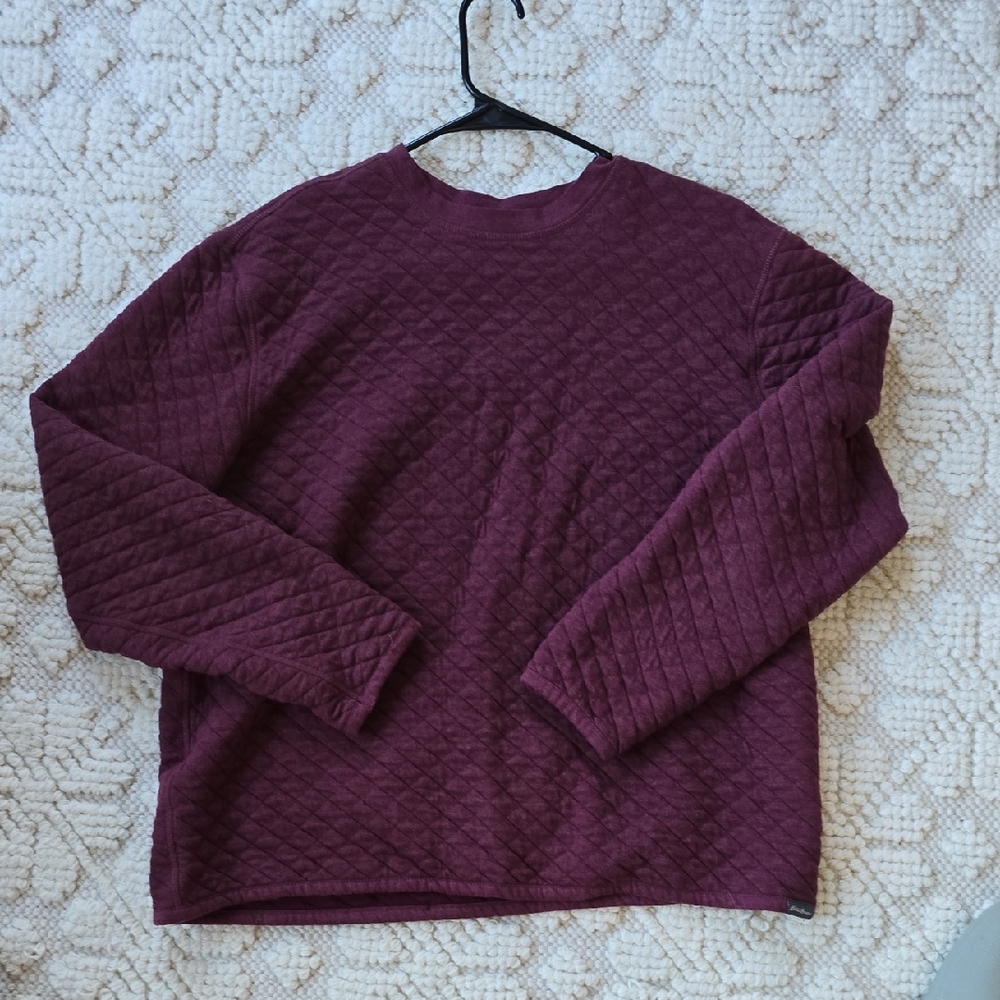 Eddie Bauer Quilted Red Crew Neck Sweater